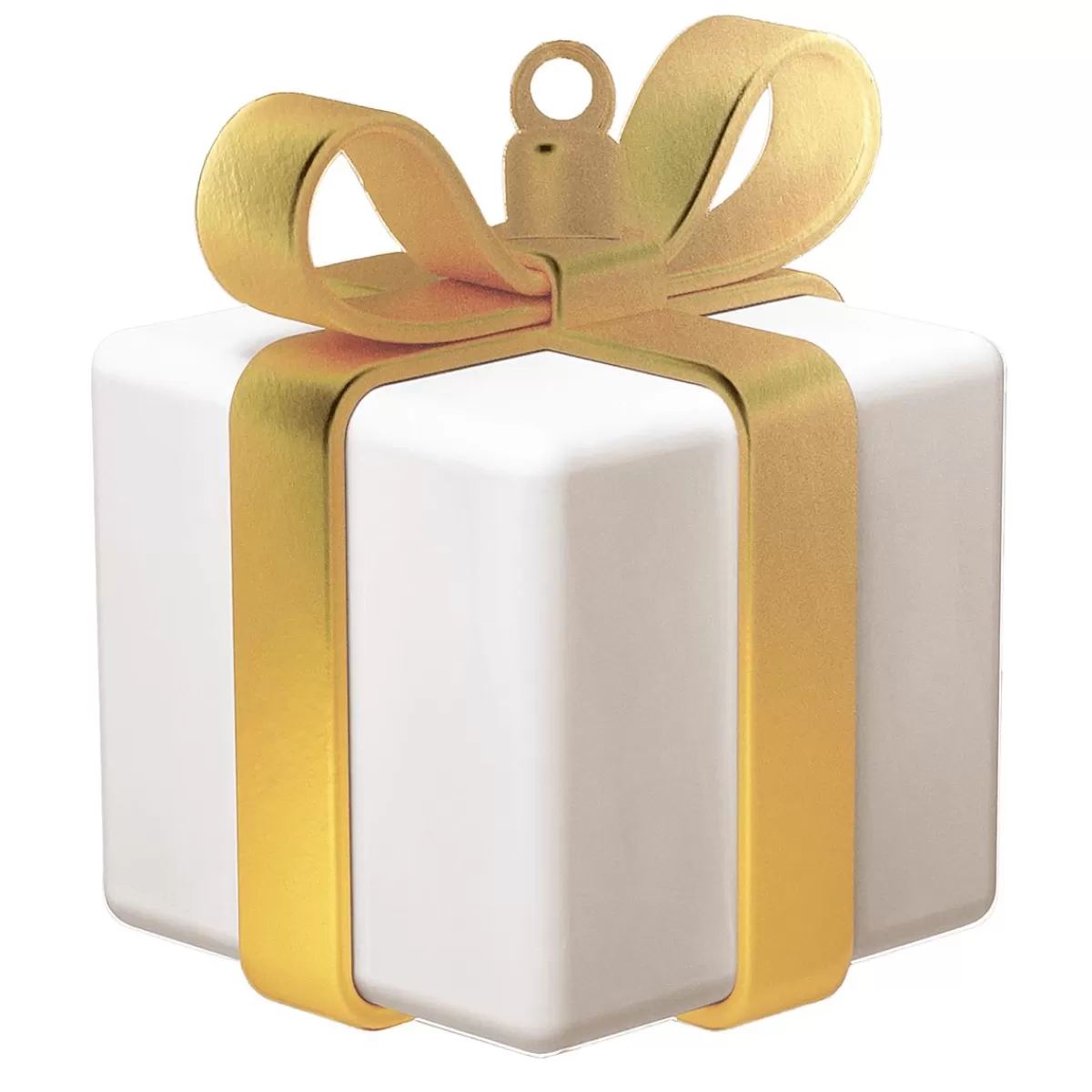 DecoWoerner Display Hanger White Gift With Gold Bow