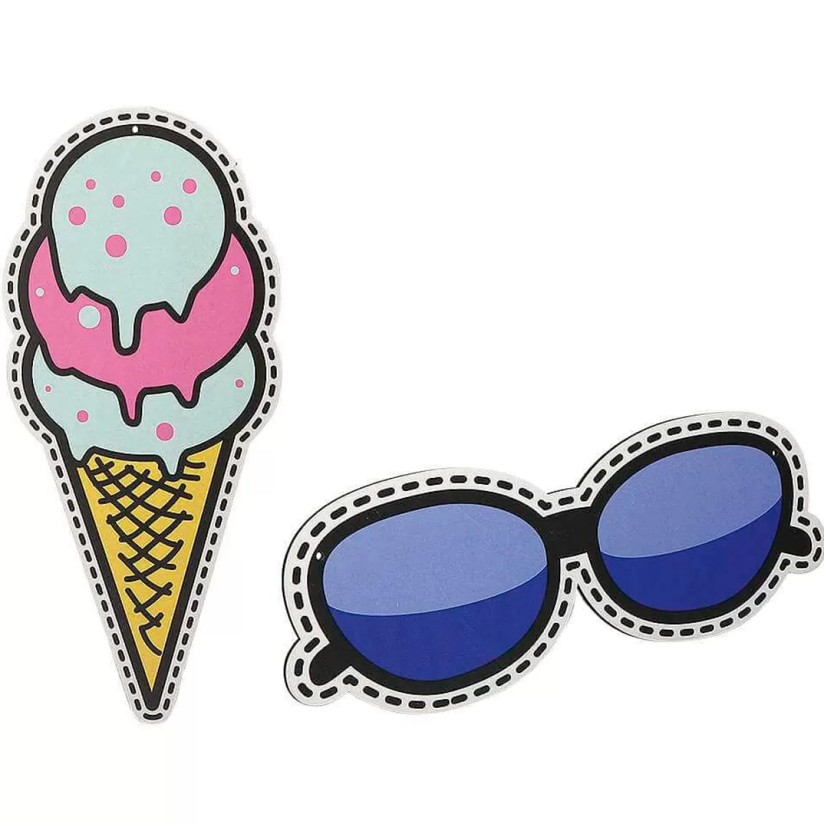 DecoWoerner Display Set Pop Art "Ice Cream And Sunglasses"