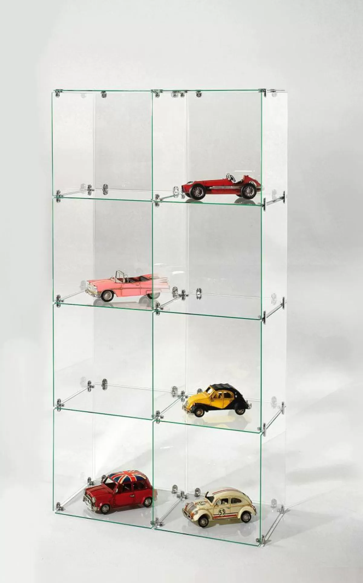 DecoWoerner DIY Cube Showcase Made Of Glass, Without Back Walls, Height 165 Cm