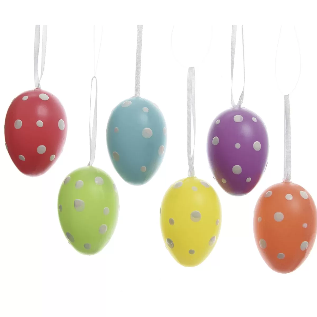 DecoWoerner Dotted Easter Eggs Mix Coloured, 6 Pieces