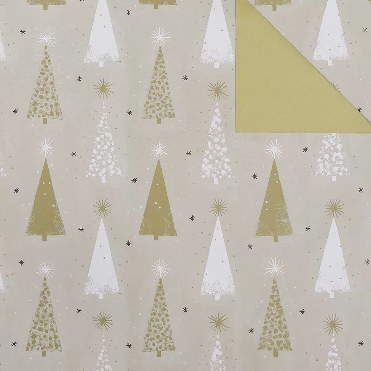 DecoWoerner Double-sided Wrapping Paper Christmas Trees / Cream