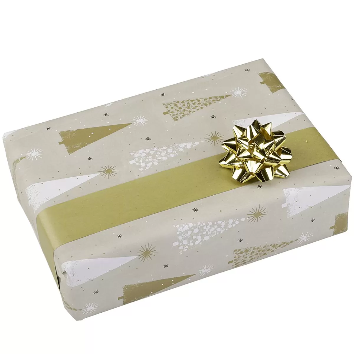 DecoWoerner Double-sided Wrapping Paper Christmas Trees / Cream