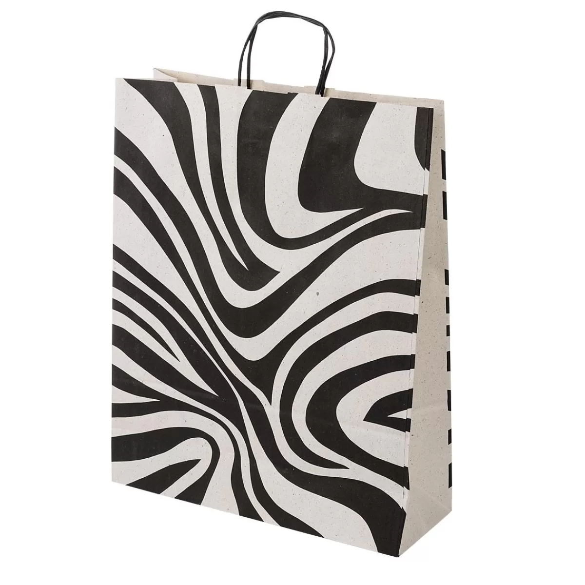 DecoWoerner Eco-friendly Gift Carrier Bags In Zebra Pattern 50 Pieces 12 X 26 X 34 Cm