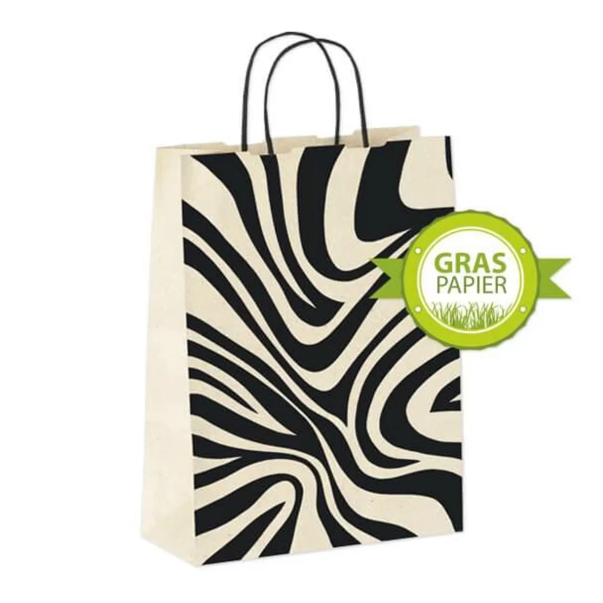 DecoWoerner Eco-friendly Gift Carrier Bags In Zebra Pattern 50 Pieces 12 X 26 X 34 Cm