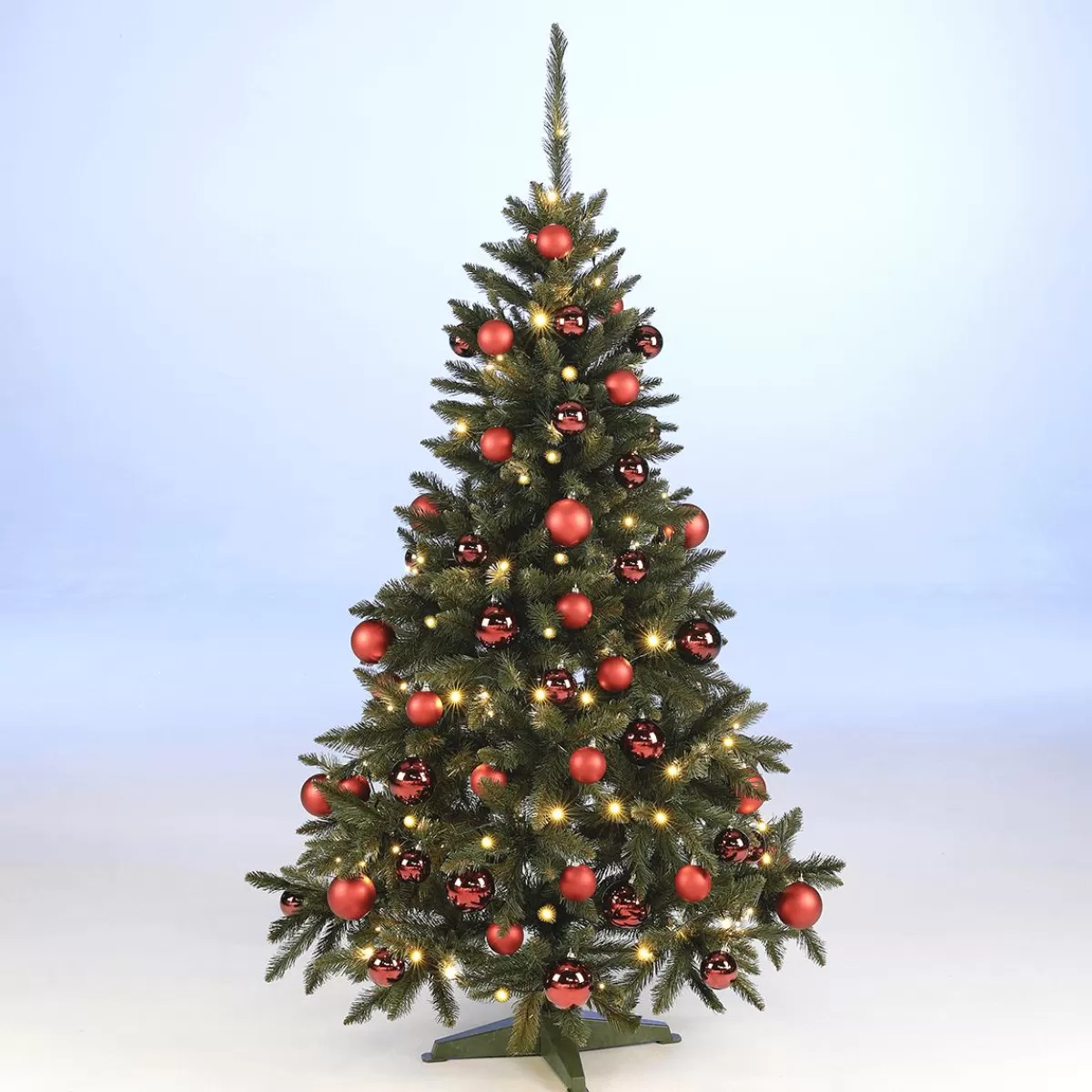 DecoWoerner Economy Pack Christmas Tree 180 Cm Incl. Plastic Baubles And Fairy Lights