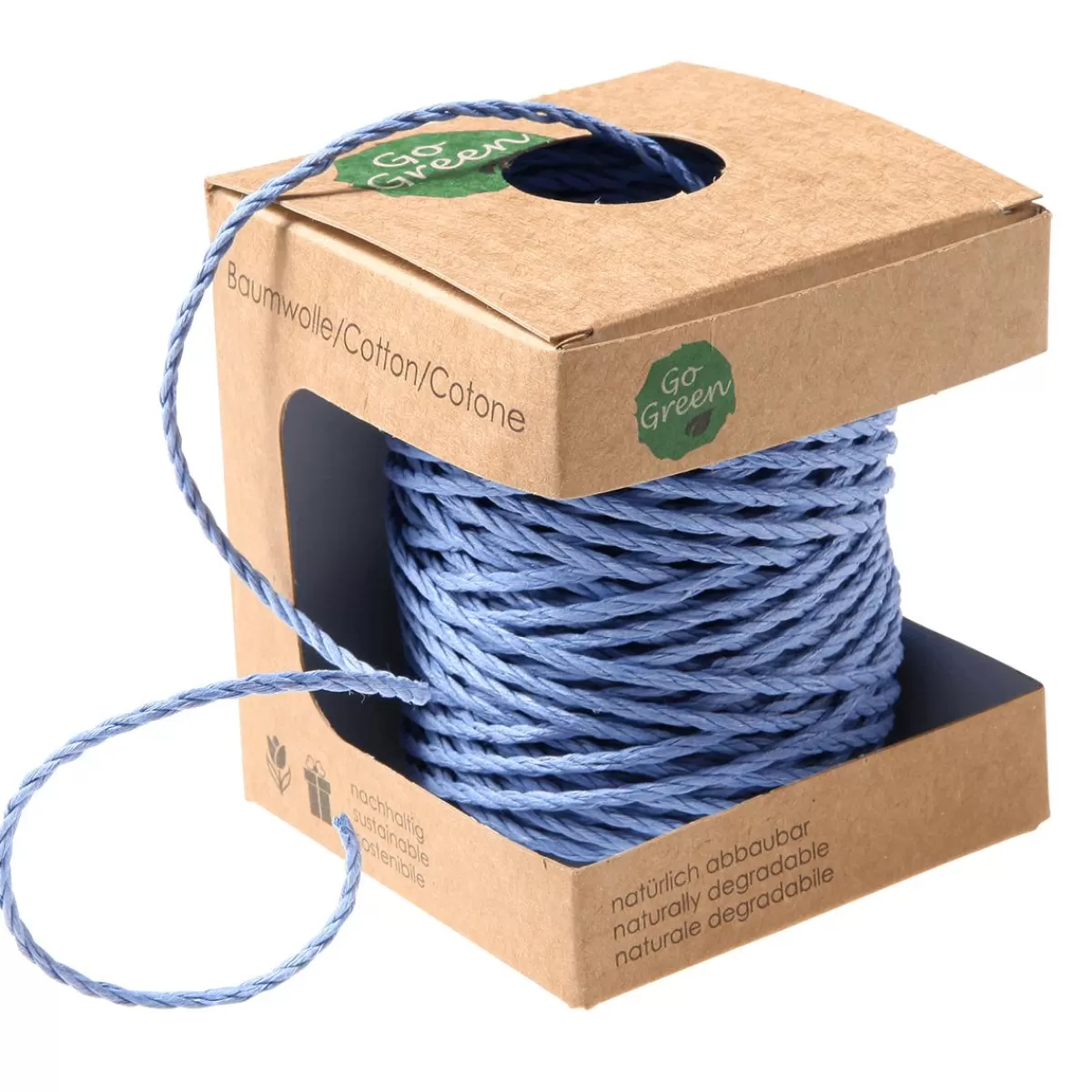 DecoWoerner Environmentally Friendly Cotton Cord Made Of Degradable Material 3 Mm 30 M Light