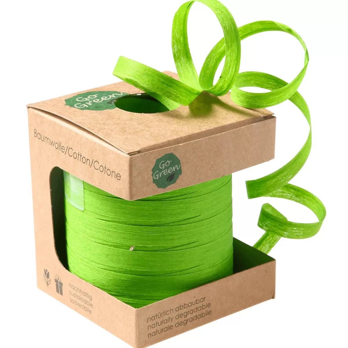 DecoWoerner Environmentally Friendly Curling Ribbon Made Of Degradable Material 10 Mm 100 M Apple