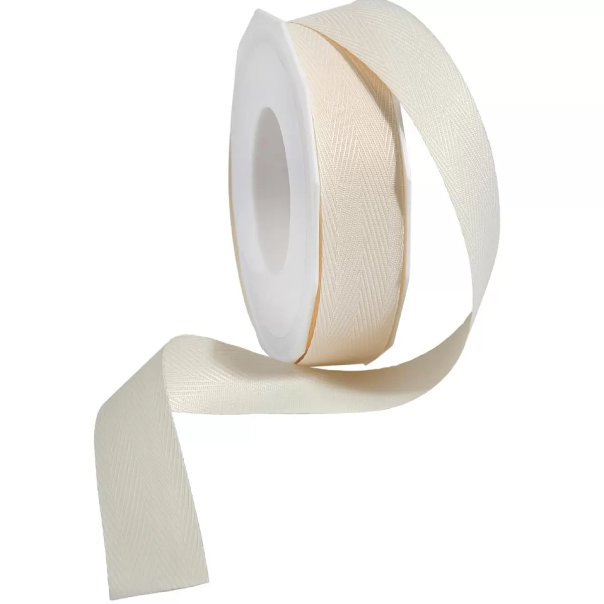 DecoWoerner Environmentally Friendly Fabric Ribbon Made Of Recycled Material 15 Mm 25 M Cream