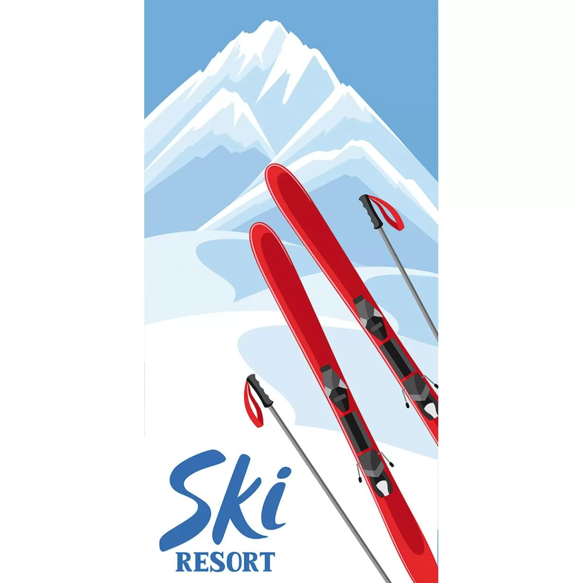 DecoWoerner Fabric Banner Ski Resort 100 X 200 Cm