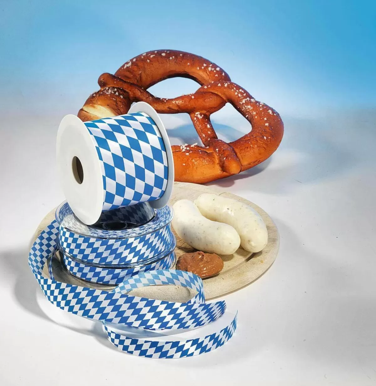 DecoWoerner Fabric Ribbon "Bavaria" 70 Mm 25 M