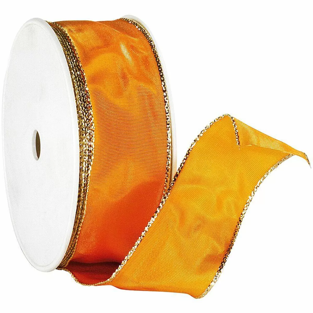 DecoWoerner Fabric Ribbon With Gold Edge, 40 Mm, 25 M,