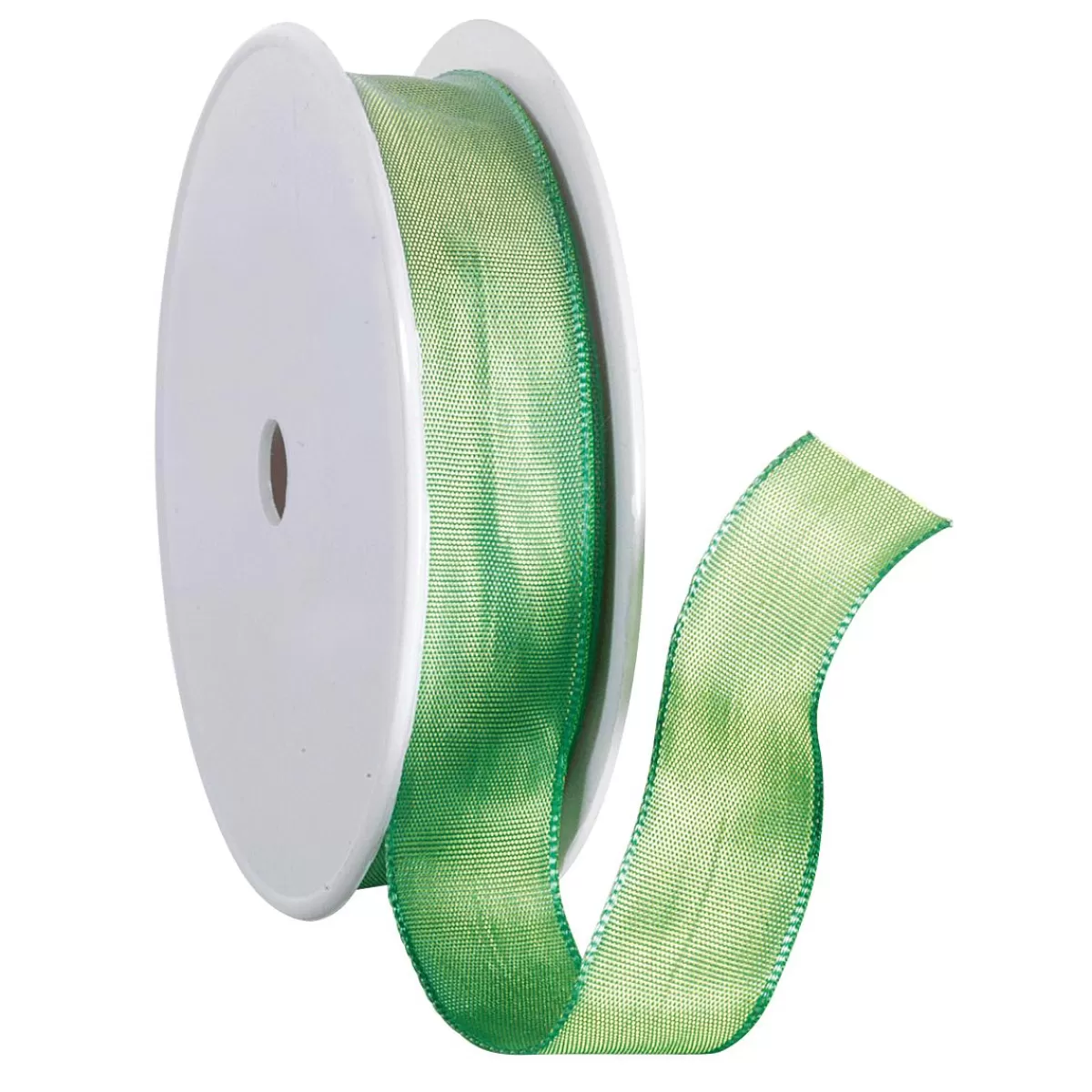 DecoWoerner Fabric Ribbon With Wire Edge 25 Mm, 25 M, Lime