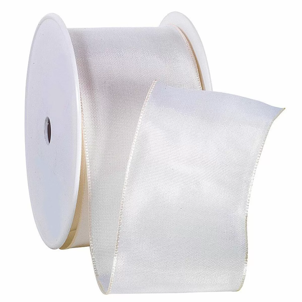 DecoWoerner Fabric Ribbon With Wire Edge, Cream, Width 60 Mm