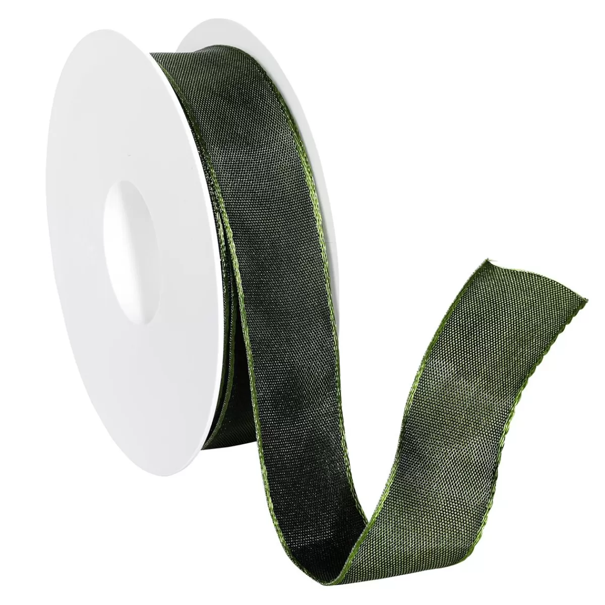 DecoWoerner Fabric Ribbon With Wire Edge, Dark , 25 Mm Wide