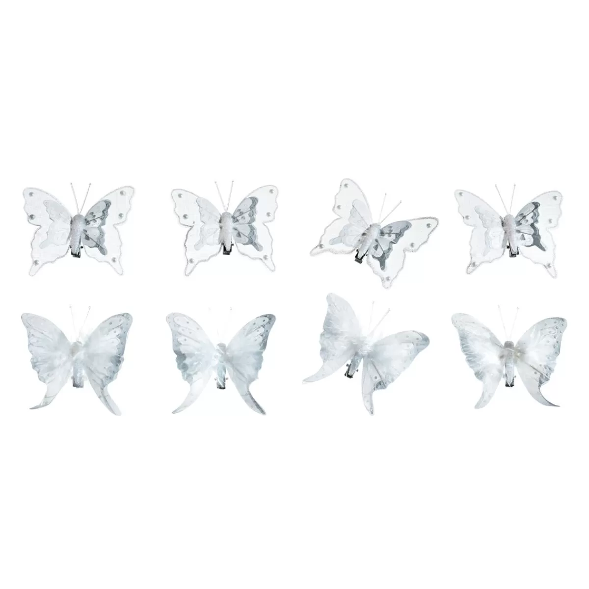 DecoWoerner Feather Butterflies Set Of 8 Pieces With Clip 8 Cm Ø