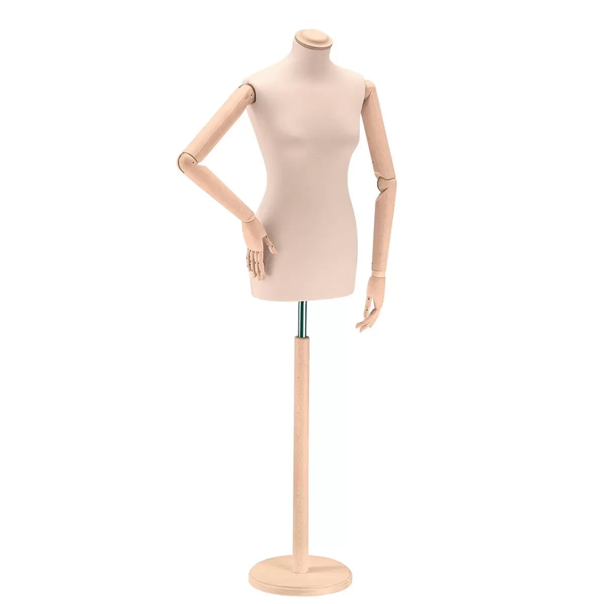 DecoWoerner Female Tailor Bust, Bust 72 Cm, Ecru/light Oak