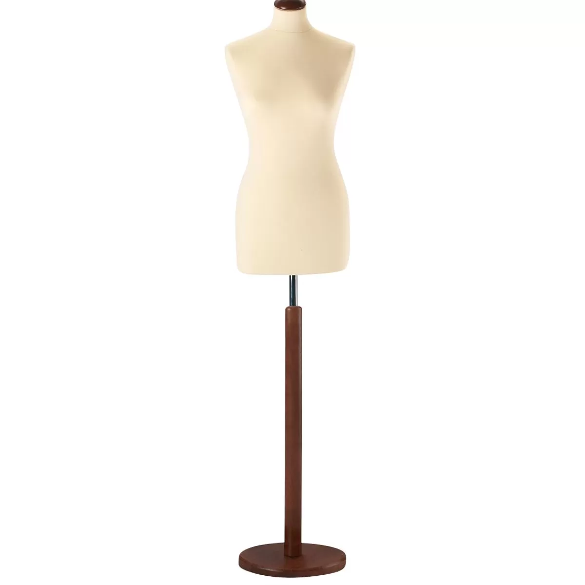 DecoWoerner Female Tailor Bust, Bust 72 Cm, Ecru/walnut