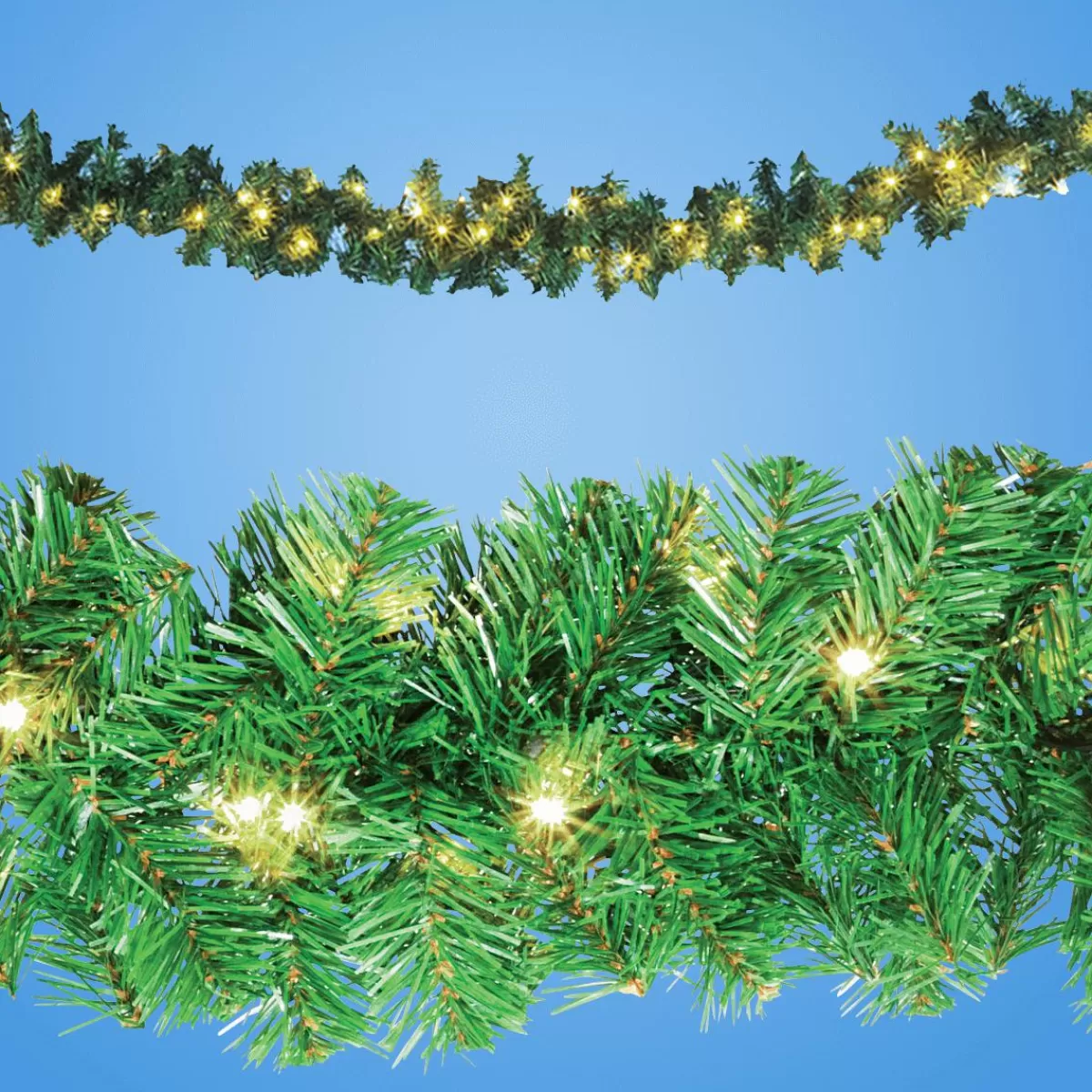 DecoWoerner Fir Garland Basic, LED, 270 Cm, Ø 17 Cm