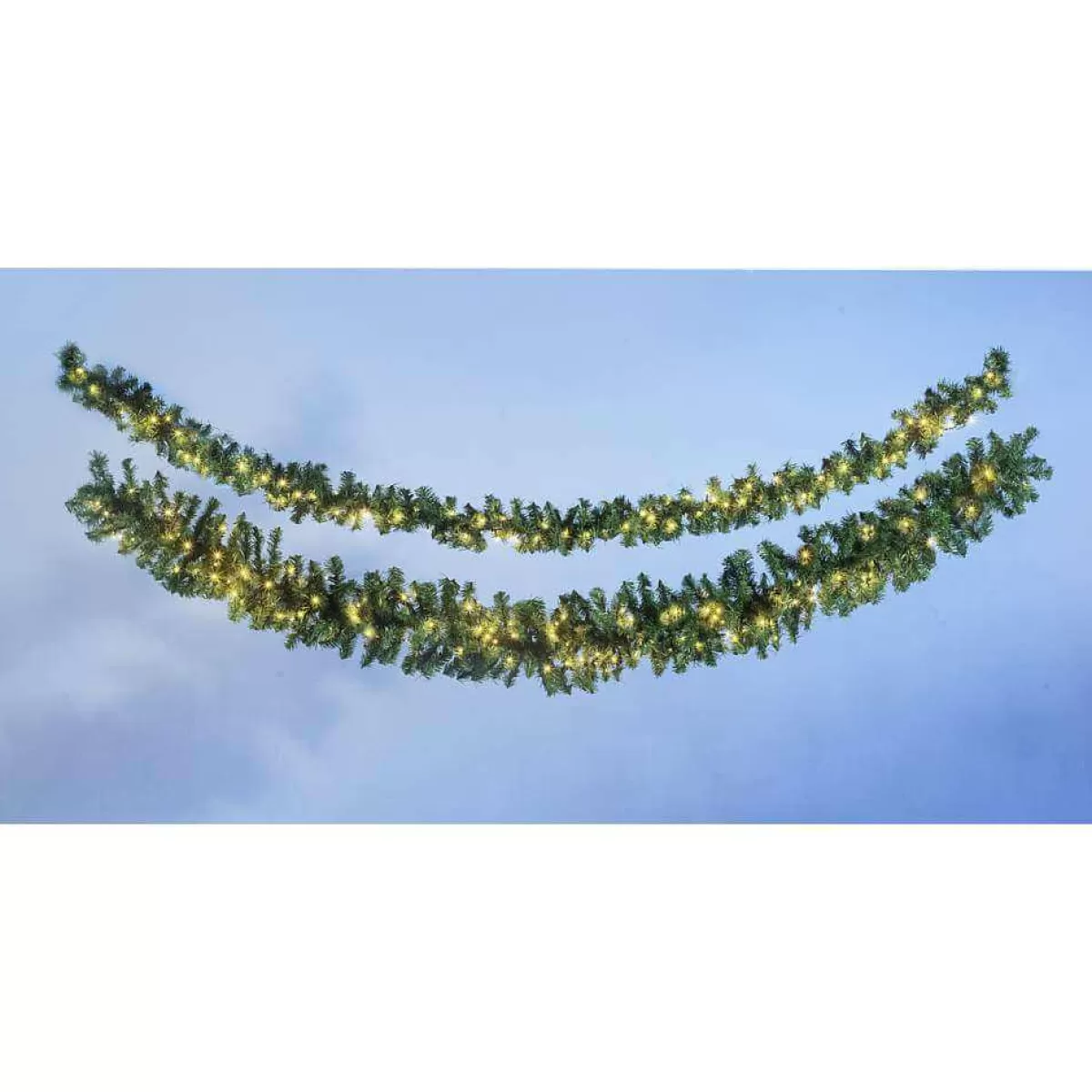 DecoWoerner Fir Garland Basic, LED, 270 Cm, Ø 17 Cm