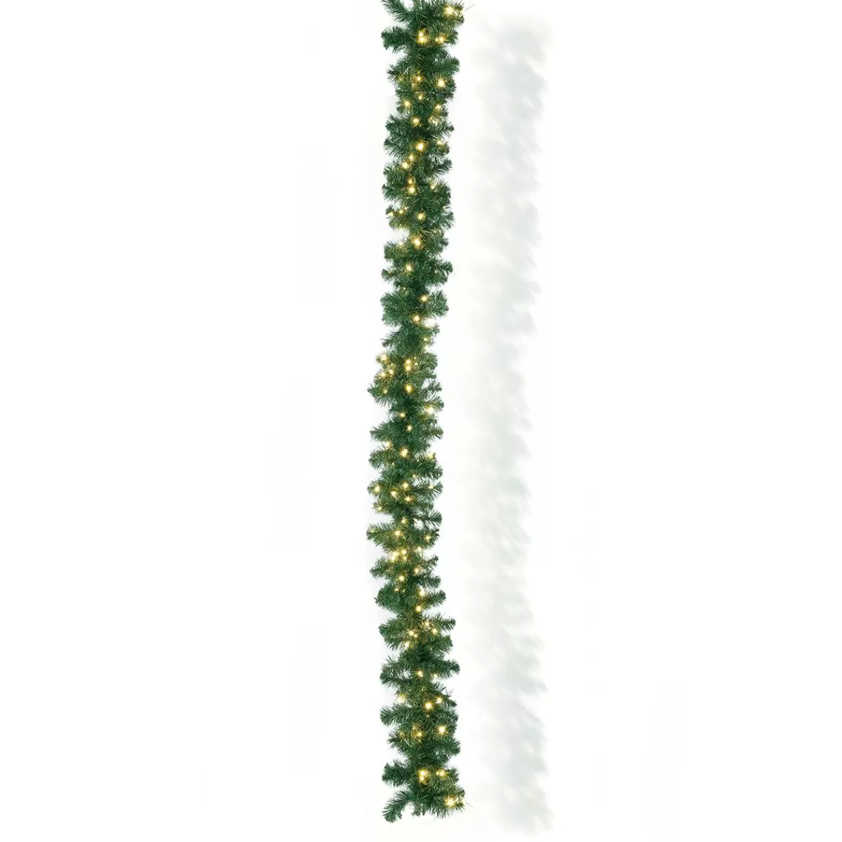 DecoWoerner Fir Garland Deluxe 270 Cm With 200LEDs, 25 Cm Ø