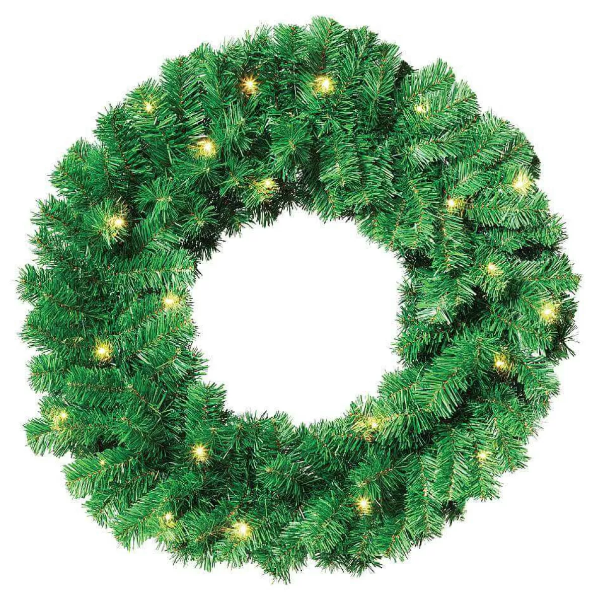 DecoWoerner Fir Wreath Basic LED, Ø 60 Cm, Semi Three-dimensional