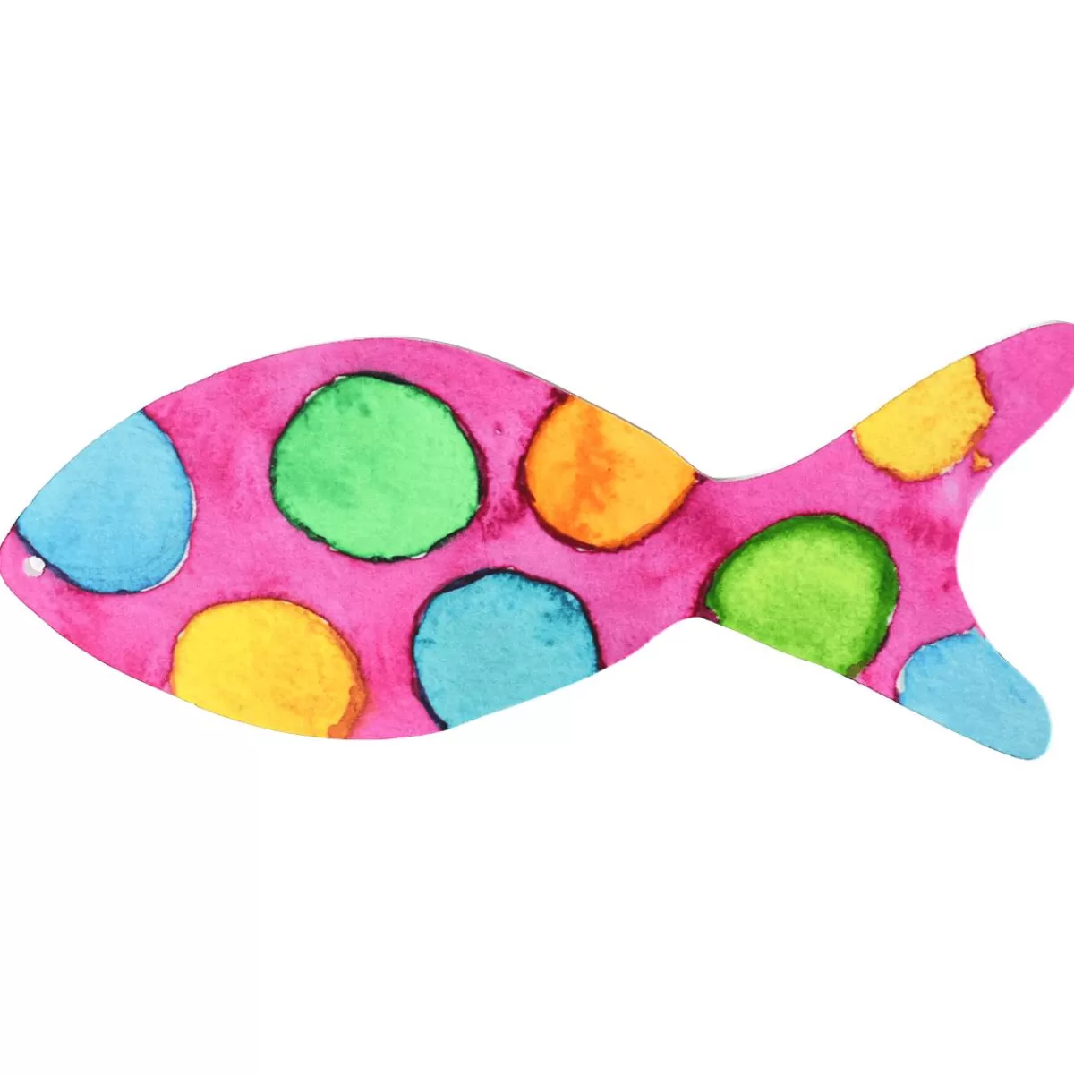 DecoWoerner Fish Display, Pink, Colourful Dots, 32 X 13 Cm