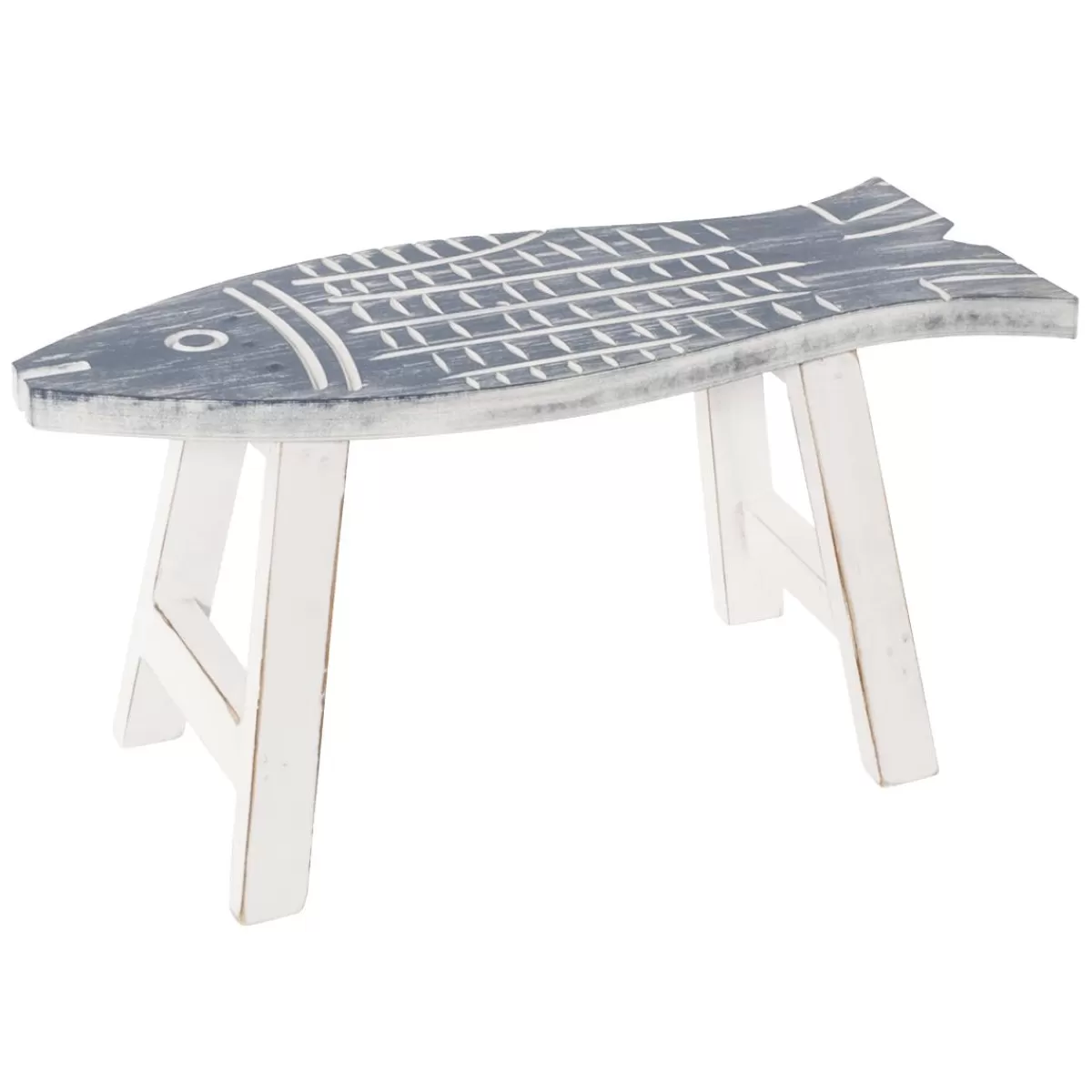 DecoWoerner Fish-shaped Stool -white 44 Cm