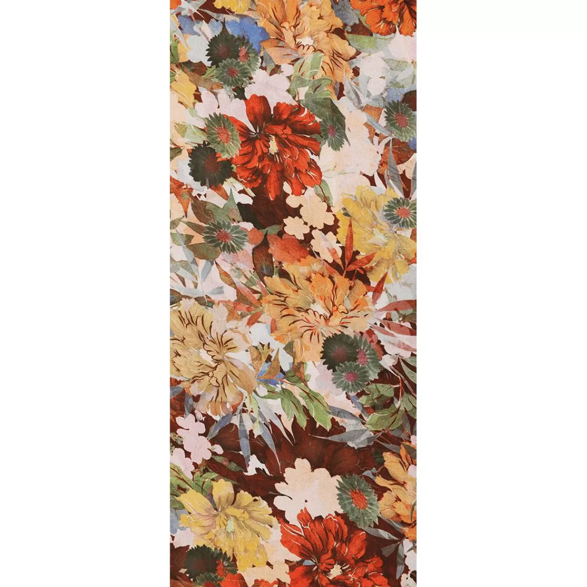 DecoWoerner Flame Retardant Fabric Banner "Autumn Flowers" Made Of Flag Fabric 75 X 180 Cm