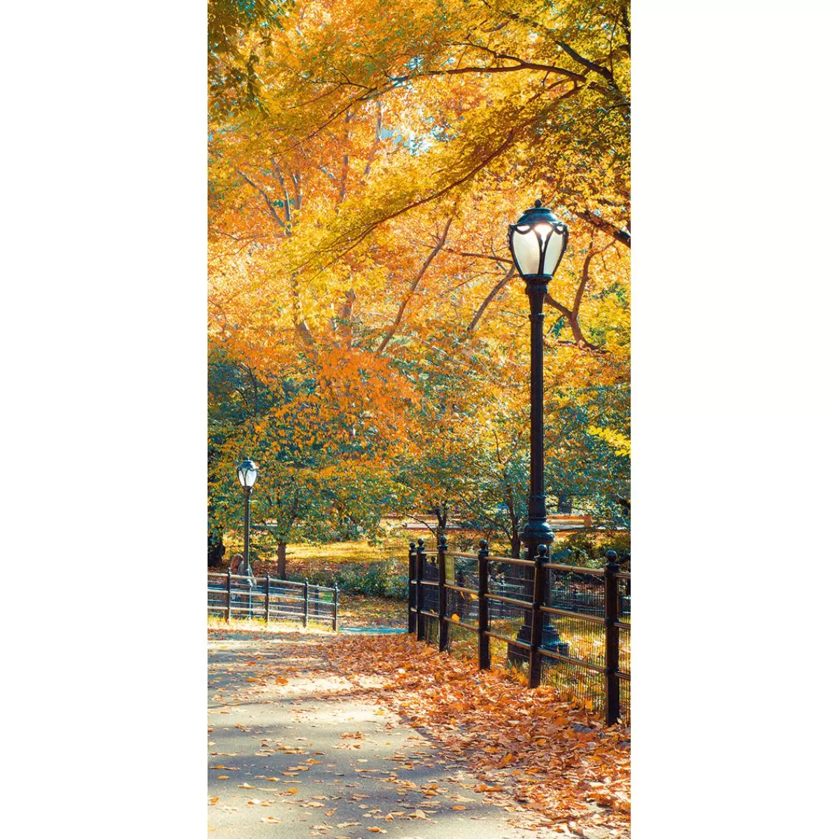 DecoWoerner Flame Retardant Fabric Banner "Autumn Park" Made Of Flag Fabric 100 X 200 Cm