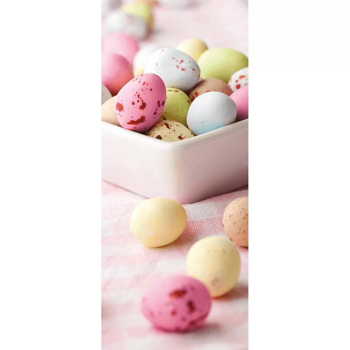 DecoWoerner Flame Retardant Fabric Banner "colourful Chocolate Easter Eggs" Made Of Flag Fabric 75 X 180 Cm