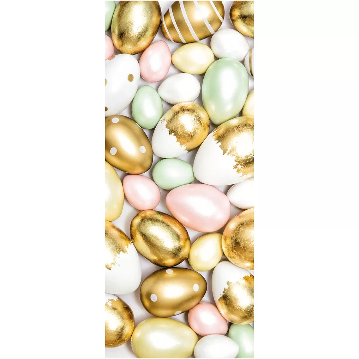 DecoWoerner Flame Retardant Fabric Banner "Easter Eggs In Pastel And " Made Of Flag Fabric 75 X 180 Cm