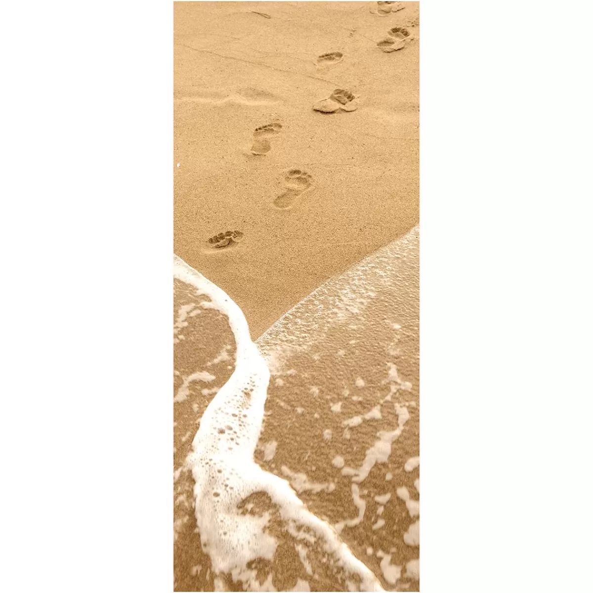 DecoWoerner Flame Retardant Fabric Banner "Footprints In The Sand" Made Of Flag Fabric 75 X 180 Cm