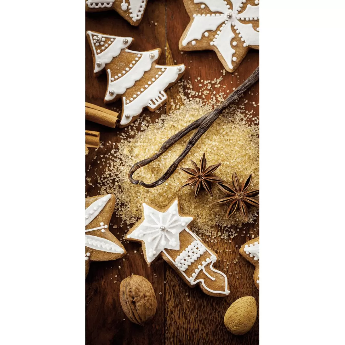 DecoWoerner Flame Retardant Fabric Banner "Gingerbread And Spices" Made Of Flag Fabric 100 X 200 Cm