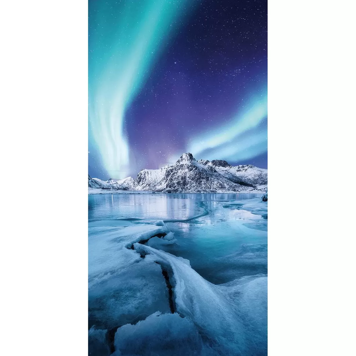 DecoWoerner Flame Retardant Fabric Banner "Northern Lights" Made Of Flag Fabric 100 X 200 Cm