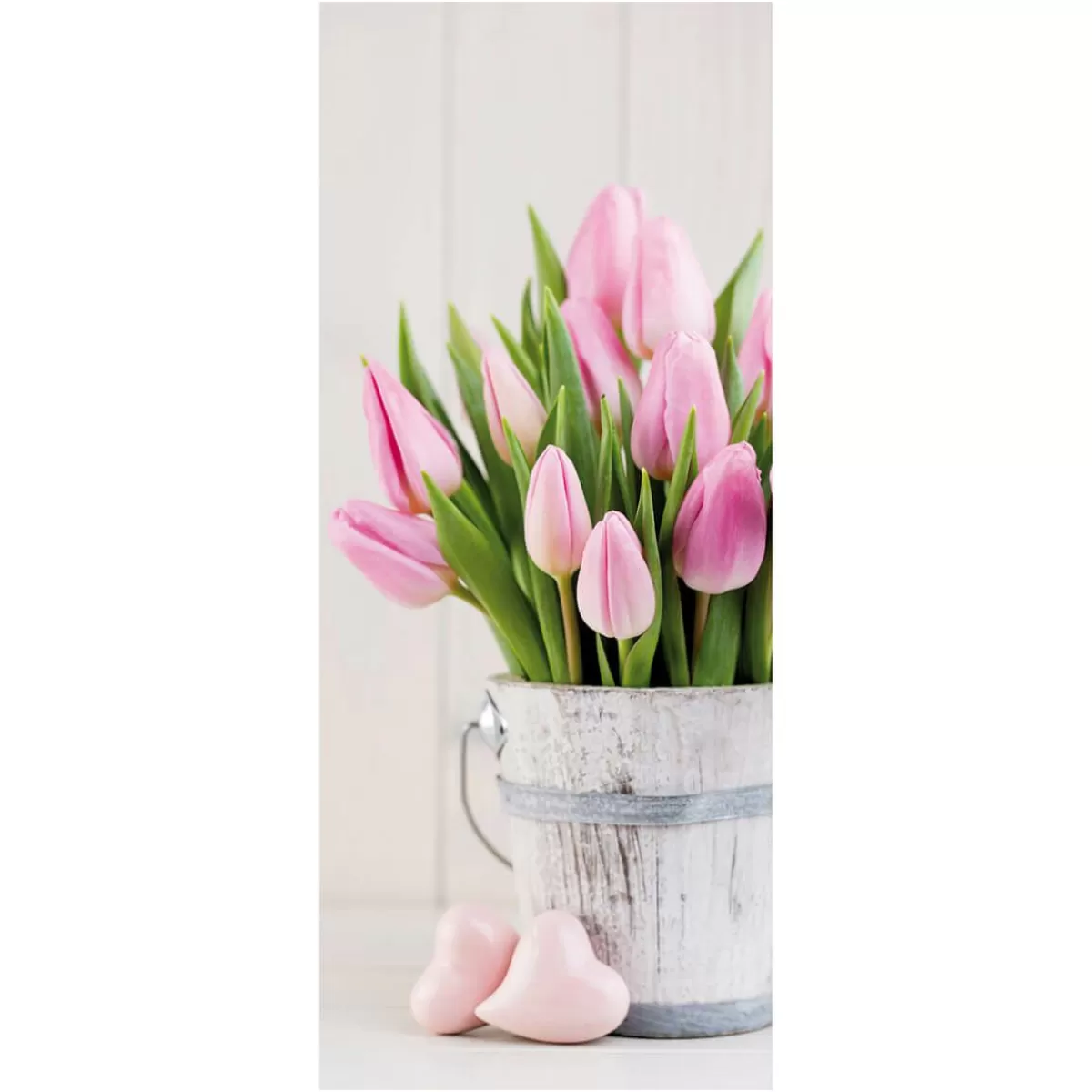 DecoWoerner Flame Retardant Fabric Banner " Tulip Bouquet" Made Of Flag Fabric 75 X 180 Cm