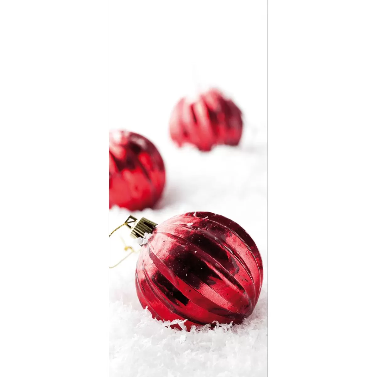 DecoWoerner Flame Retardant Fabric Banner " Christmas Balls In The Snow" Flag Fabric 75 X 180 Cm