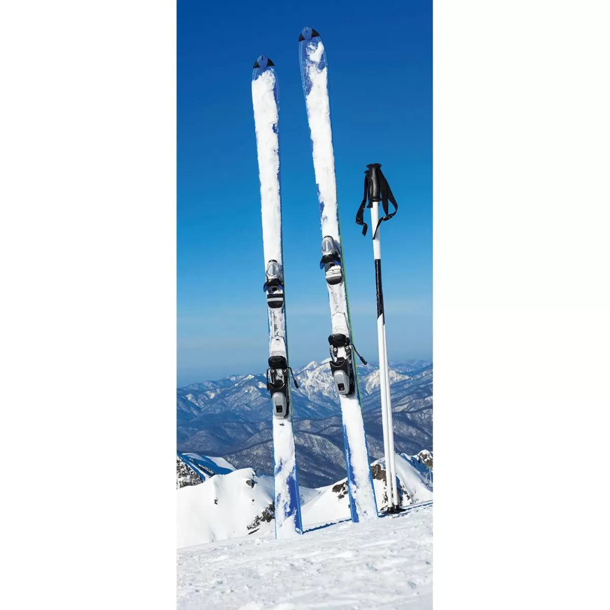 DecoWoerner Flame Retardant Fabric Banner "Ski In The Snow" Made Of Flag Fabric 75 X 180 Cm