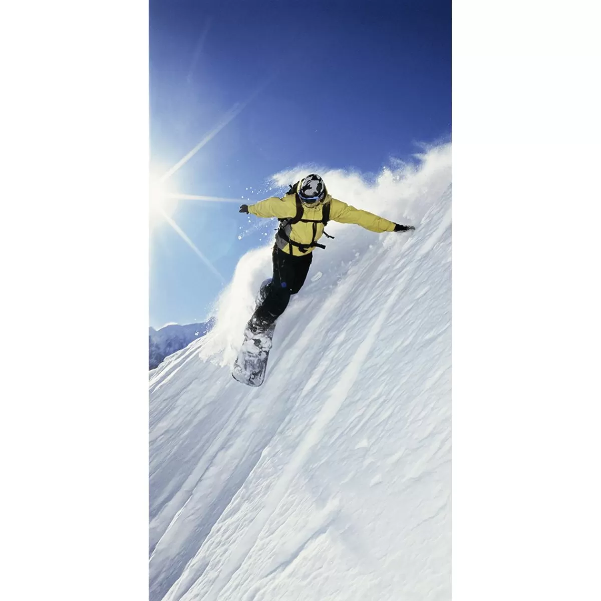 DecoWoerner Flame Retardant Fabric Banner "Snowboarder" Made Of Flag Fabric 100 X 200 Cm