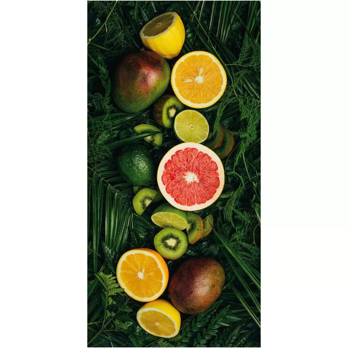 DecoWoerner Flame Retardant Fabric Banner "tropical Fruits" Made Of Flag Fabric 100 X 200 Cm