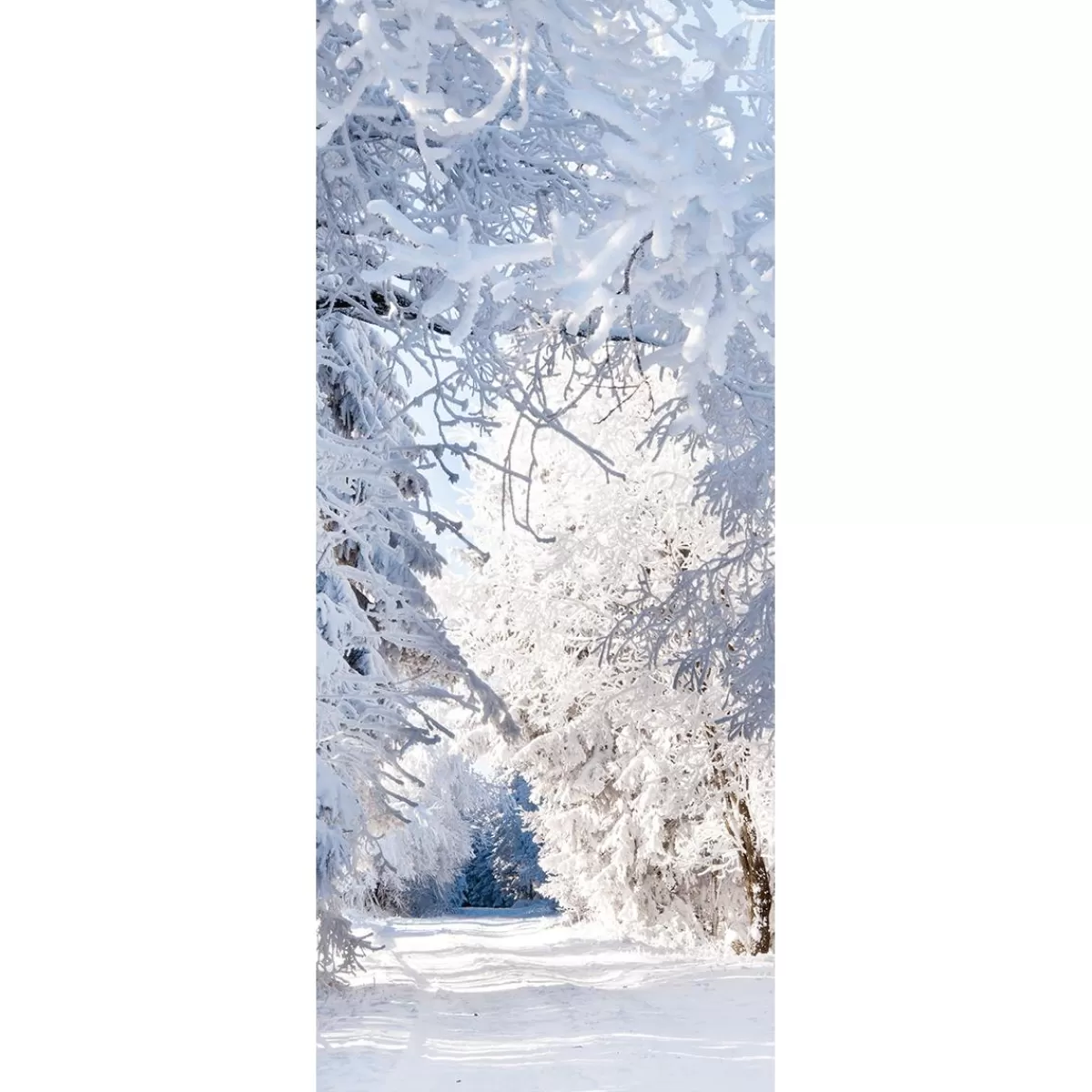 DecoWoerner Flame Retardant Fabric Banner "Winter Forest" Flag Fabric 75 X 180 Cm