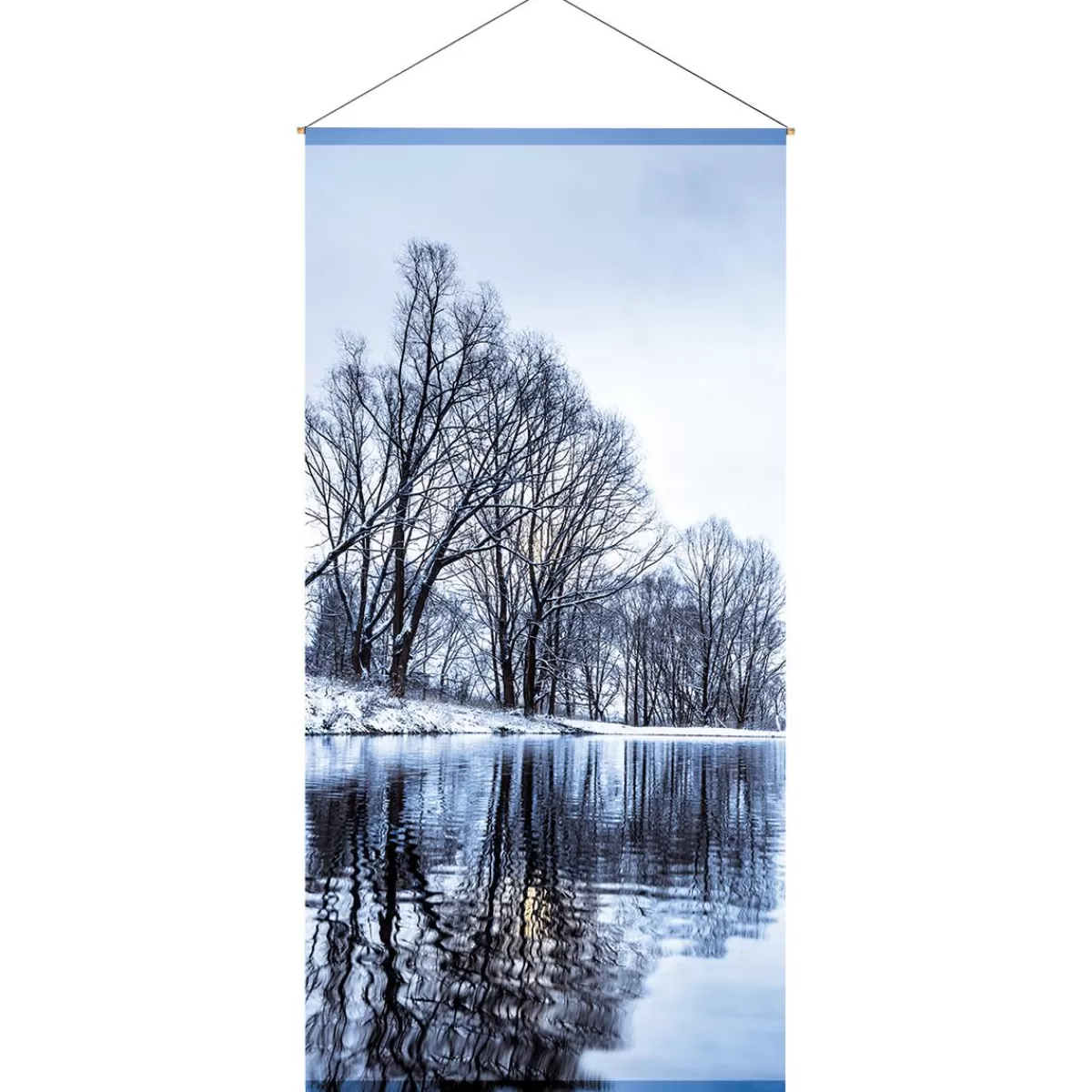 DecoWoerner Flame Retardant Fabric Banner "Wintersee" Made Of Flag Fabric 100 X 200 Cm