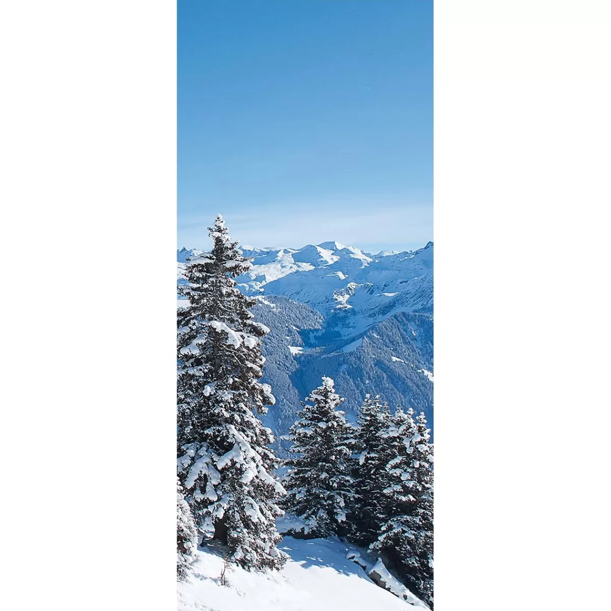 DecoWoerner Flame-retardant Fabric Banner "Snow-covered Mountains" Made Of Flag Fabric 75 X 180 Cm