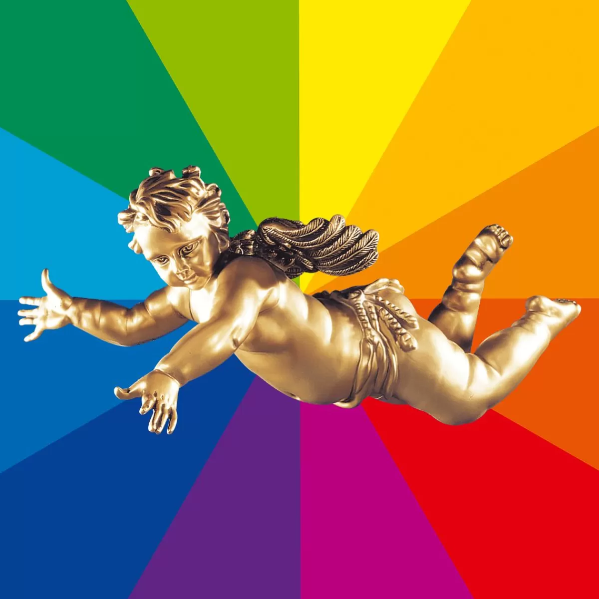 DecoWoerner Flying Baroque Angel Figure, 120 Cm, Colour Of Choice