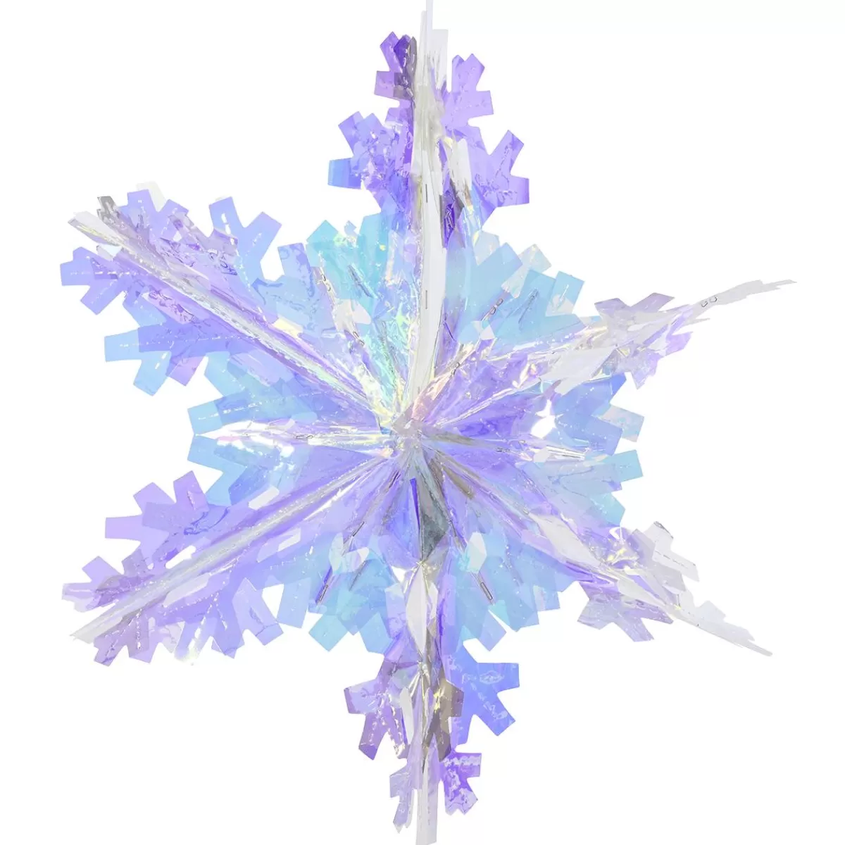 DecoWoerner Folding Snowflake Made Of Iridescent Plastic 40 Cm Ø