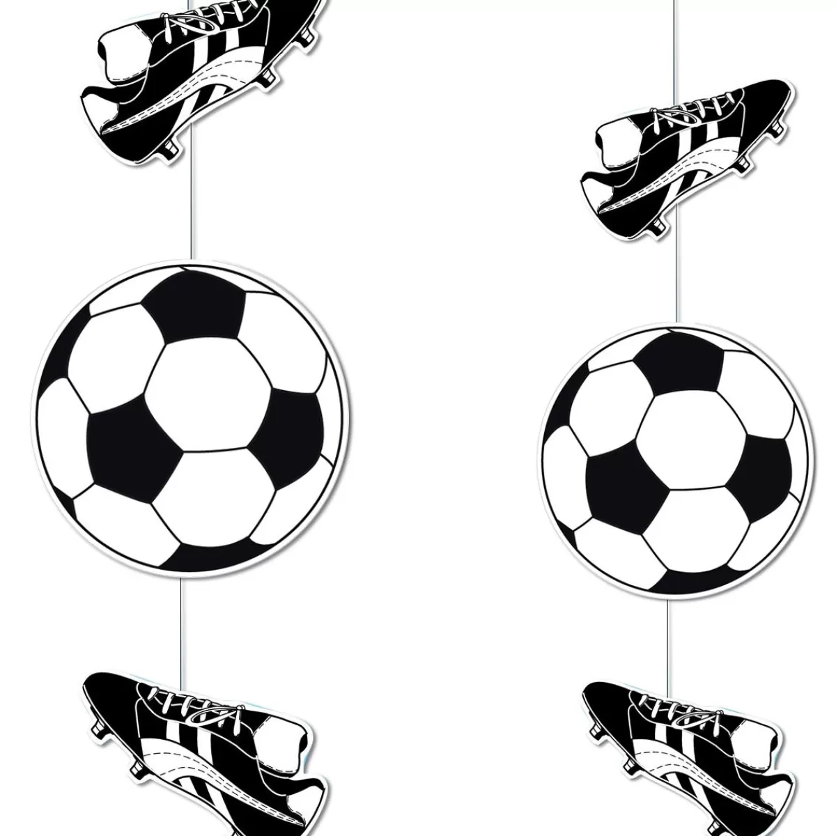 DecoWoerner Football Garland With Shoes & Footballs 90 Cm