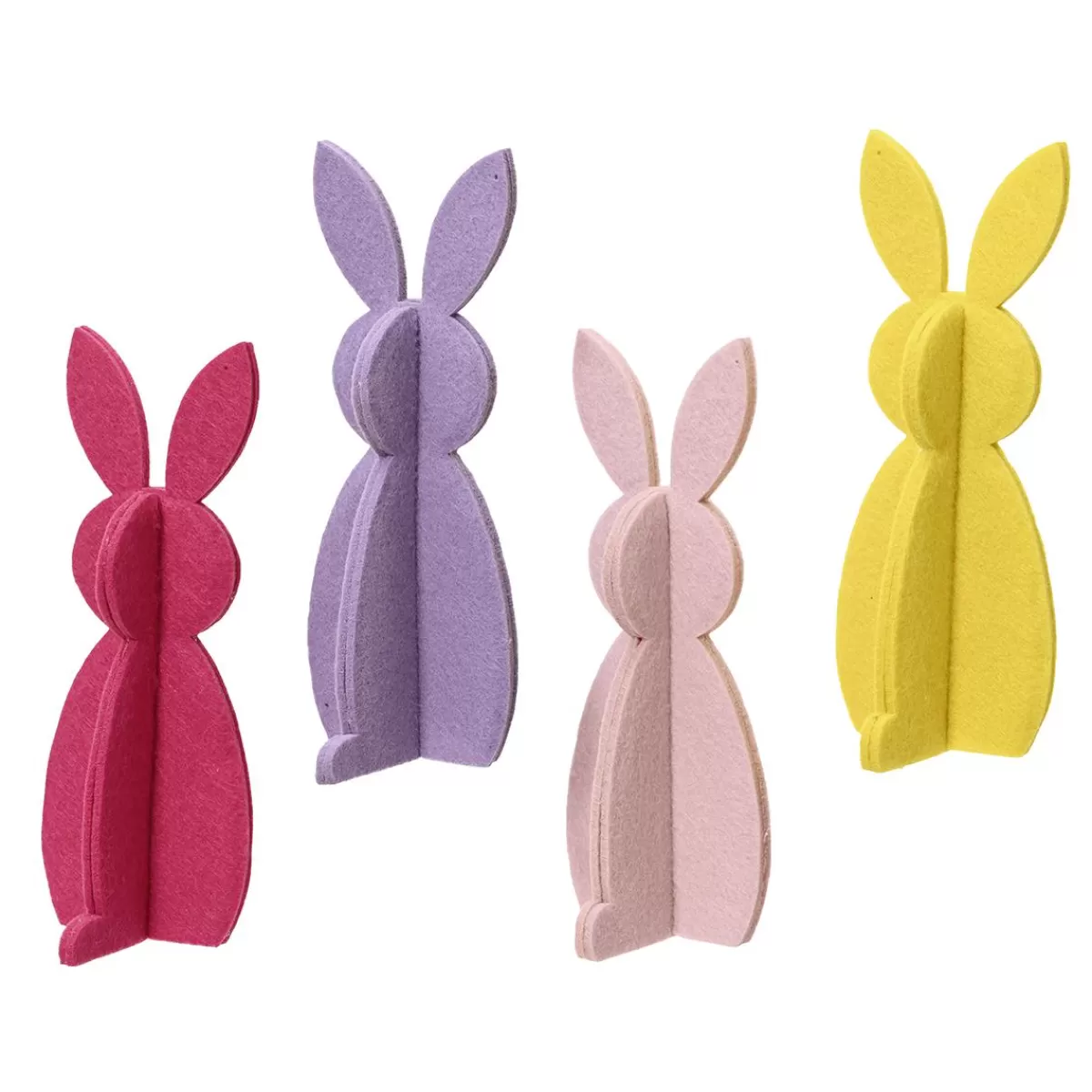 DecoWoerner Four Felt Easter Bunnies In Different Colours