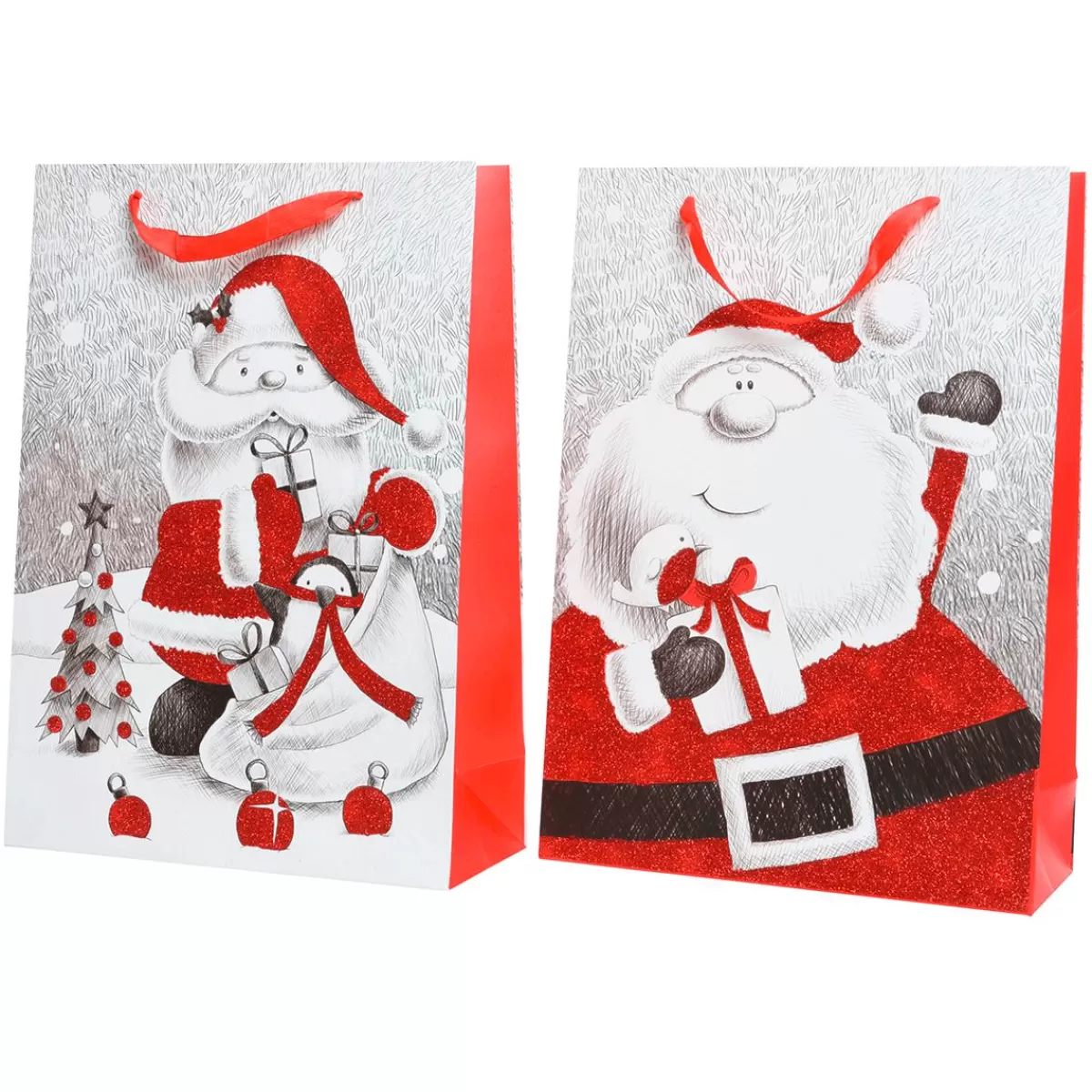 DecoWoerner Gift Bag "Christmas Paper" 6pcs. Set 48 Cm High