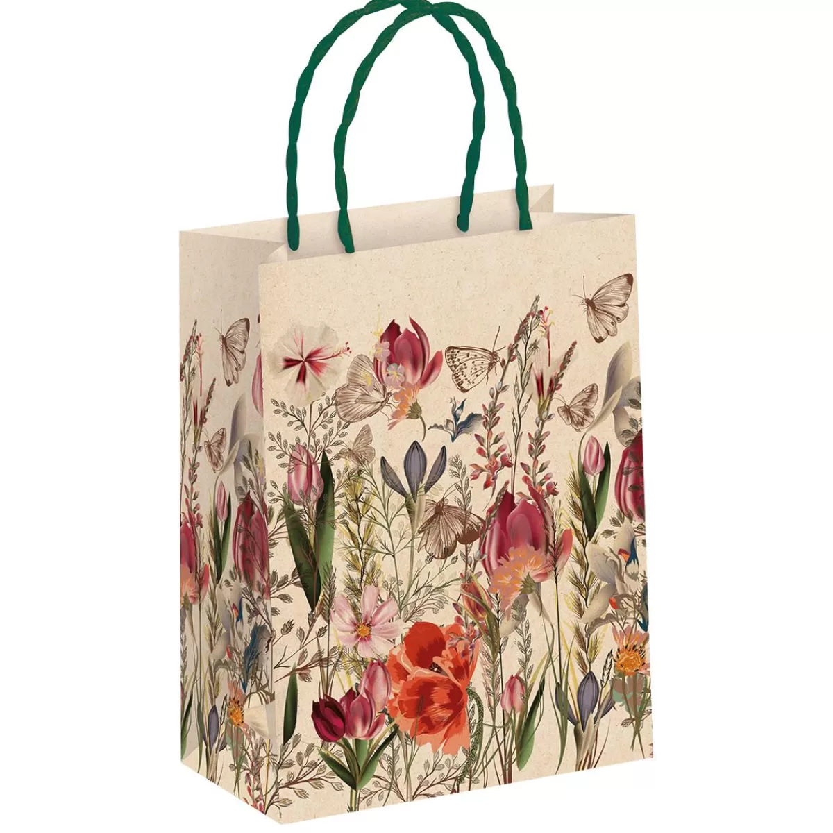 DecoWoerner Gift Carrier Bag "Flower Garden" 22 X 31 X 10 Cm 10pcs.