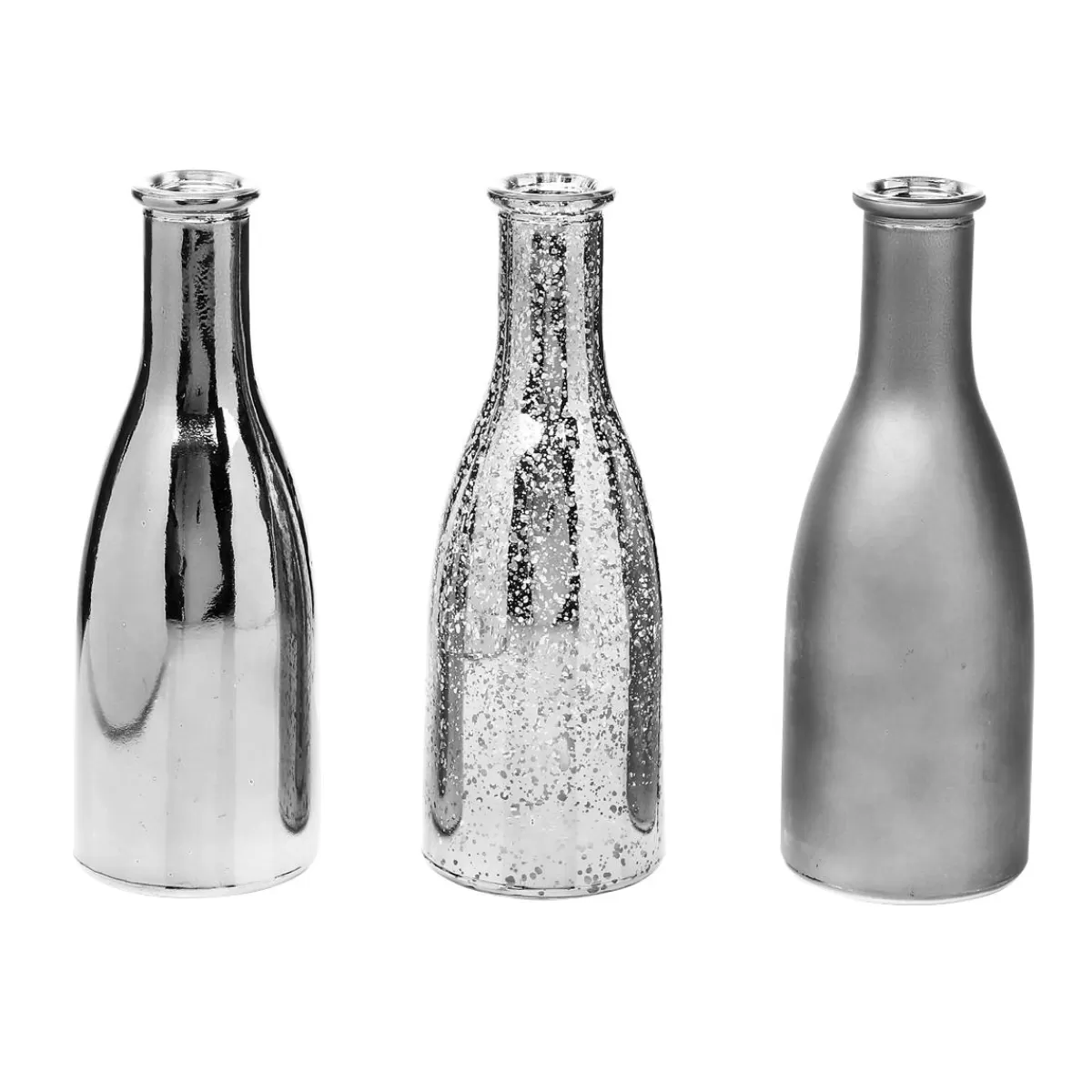 DecoWoerner Glass Vase Bottles Set 3 Pieces 6,5 X 19 Cm