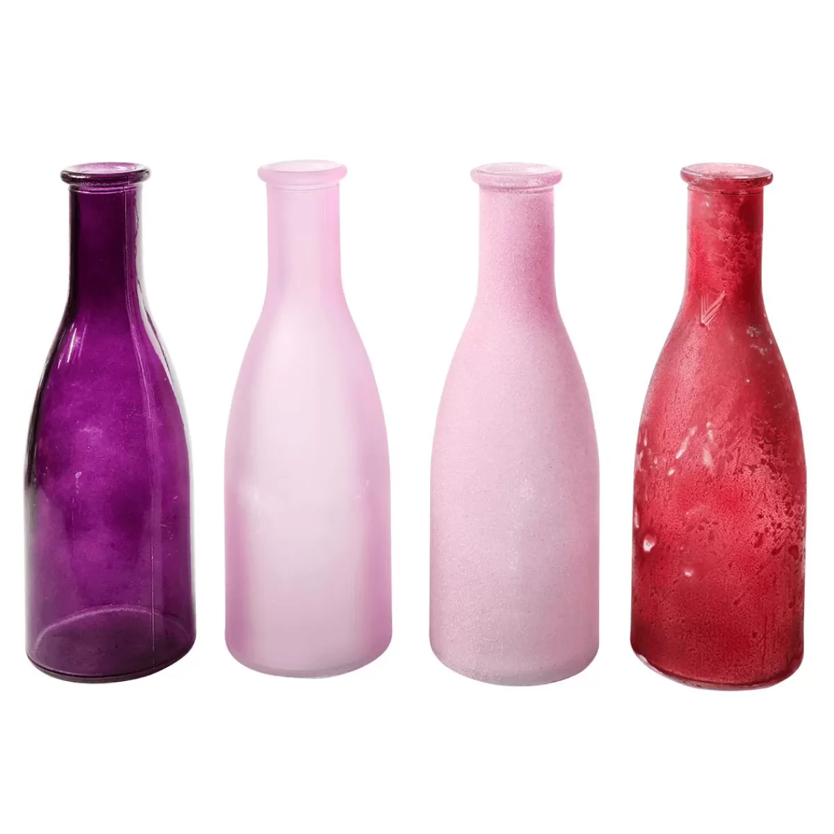 DecoWoerner Glass Vase Set 18 Cm High, 4 Pieces,